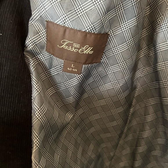 Tasso elba men’s cotton blue blazer with elbow pads to button closure - Picture 9 of 13